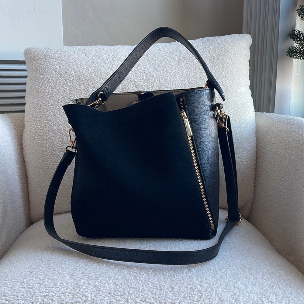 Mixed media bucket bag H&M